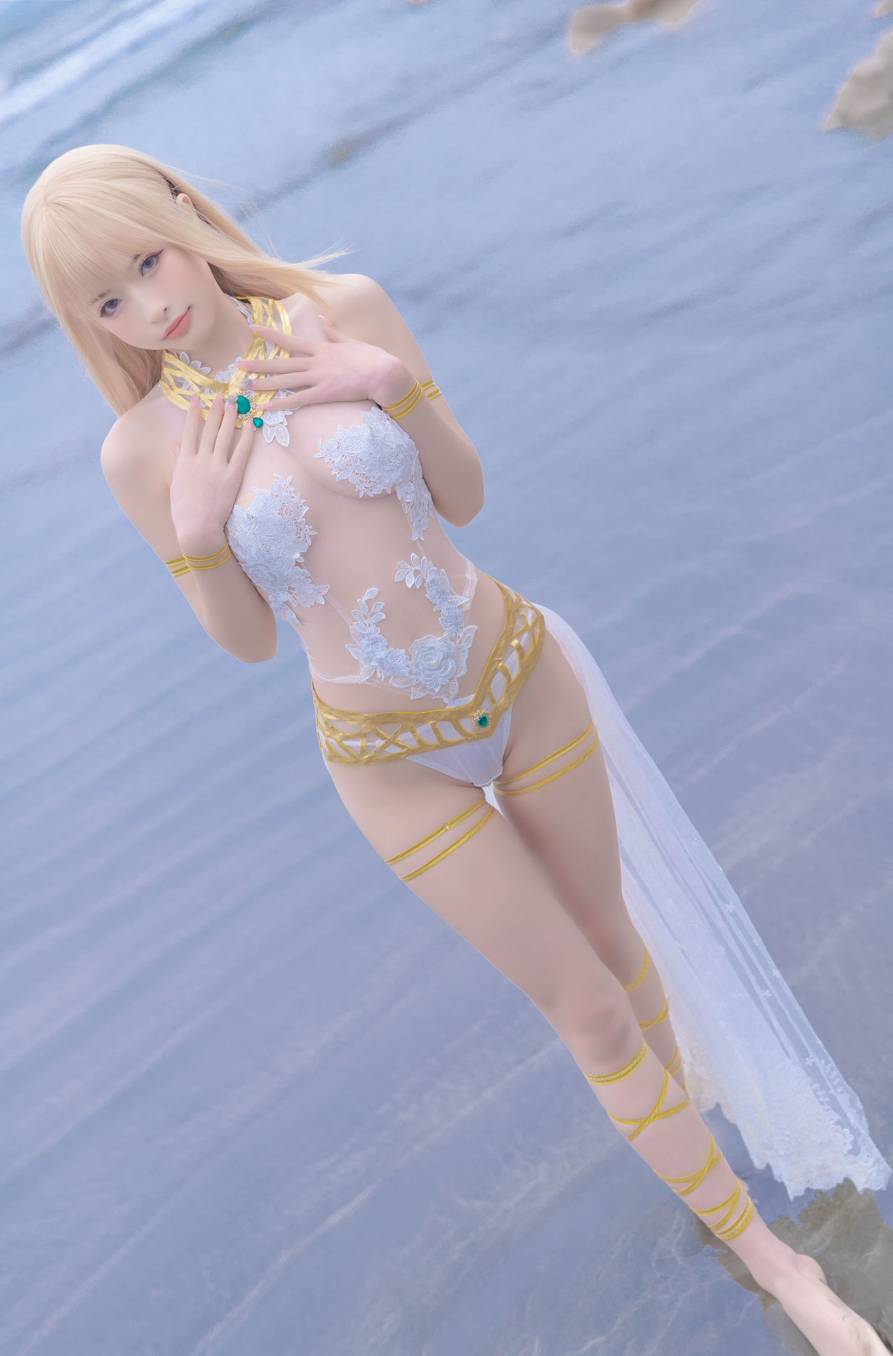 [Net Red COSER Photo] Stunning Shimizu Yuno-Marie Rose White Swimsuit Page 19 No.1199ce