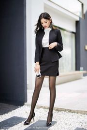 杨 晨晨 cukier 《Secretary Black Clothes Costume》 [Hideto XIUREN] No.1616