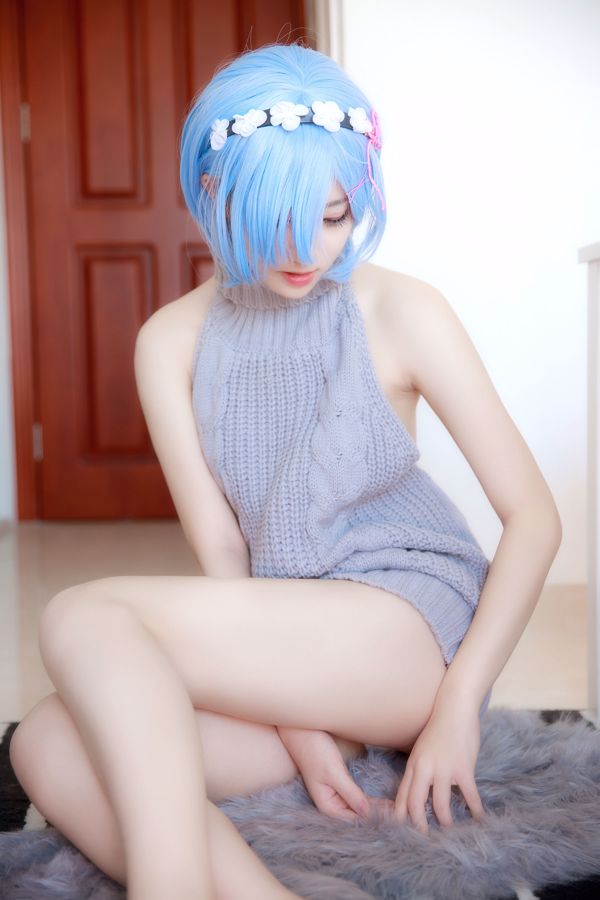 南桃Momoko《蕾姆露背毛衣》 [COSPLAY美女]