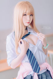 [Netzrotes COSER-Foto] Weibo Girl Paper Cream Moon Shimo-Blonde Uniform