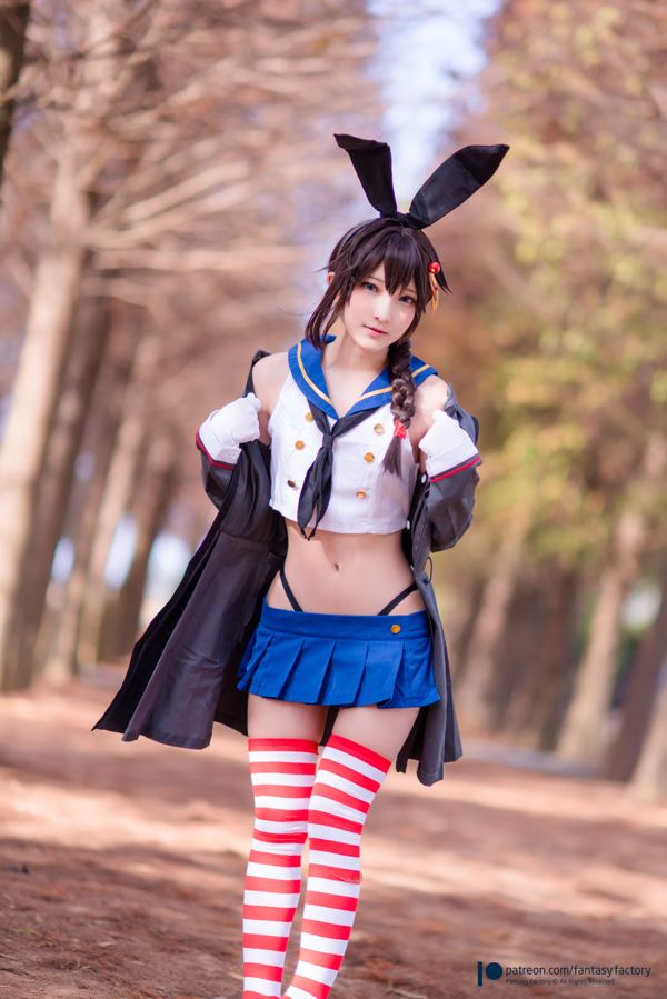 COSER Xiaoding "JK Uniform + Sailor Bunny buiten schieten" [Fantasy Factory]