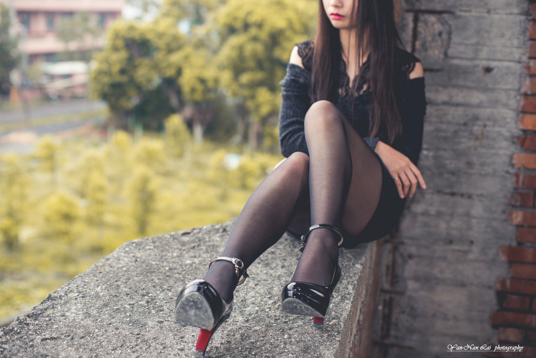 [Taiwanese model] Jenny "Black Silk Outside Shooting" Page 16 No.a7a8e6
